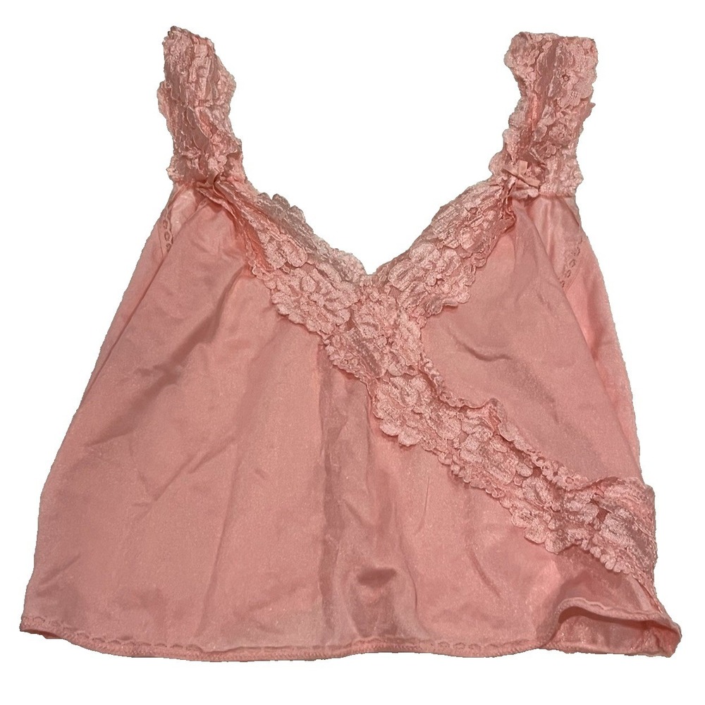 Alana Gale Pink Lace Camisole Womens Size Large 100% Nylon Fairy Vintage